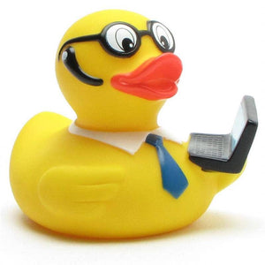 Rubber duck with notebook