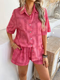 Boho Printed Button Short Set