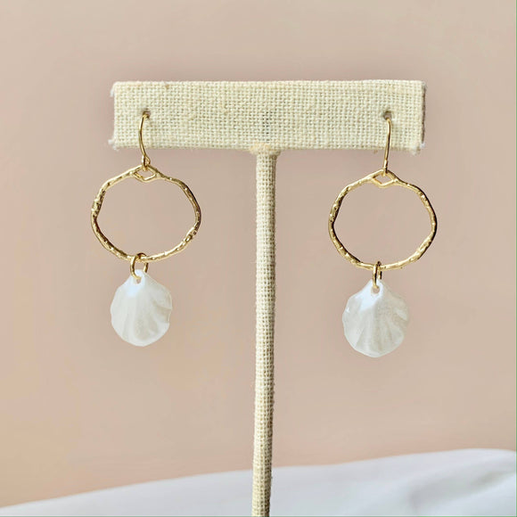 SEASHELL HOOP DANGLES