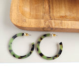 Camy Hoops - Olive Tortoise // Earrings