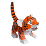 Baby Tiger Dual-Use Origami Model, Animal Lamp