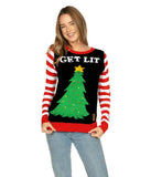 Get Lit Women's Light Up Tree Ugly Christmas Sweater