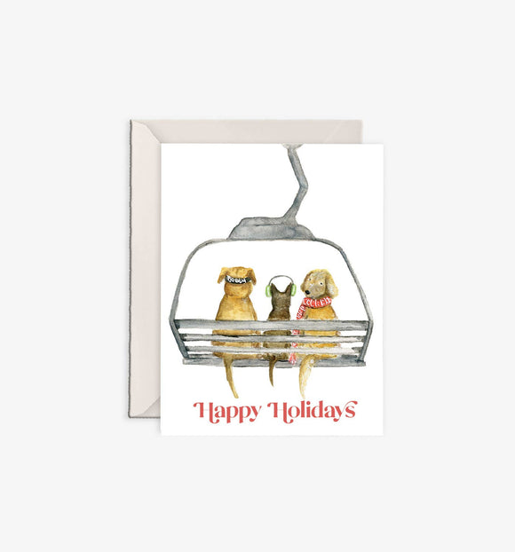 Dog Ski Lift Card