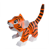 Baby Tiger Dual-Use Origami Model, Animal Lamp