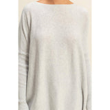 Boat Neck Batwing Sleeve Relaxed Sweater