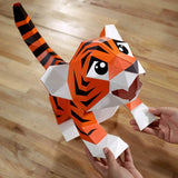 Baby Tiger Dual-Use Origami Model, Animal Lamp