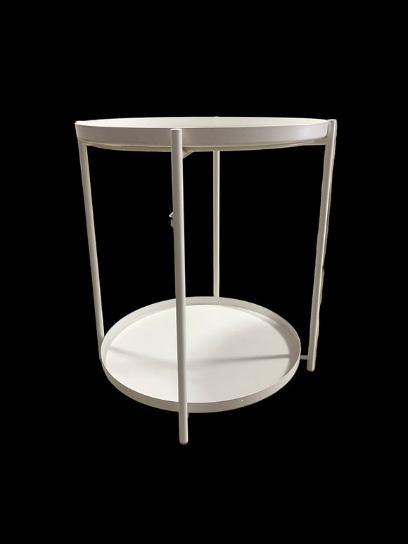 White Tiered Side Table - SOLD AS IS