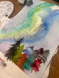 Mar 29 - Beginning Watercolor Class: Northern Lights (Saturday, 6-8pm)