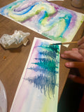 Mar 29 - Beginning Watercolor Class: Northern Lights (Saturday, 6-8pm)