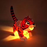 Baby Tiger Dual-Use Origami Model, Animal Lamp