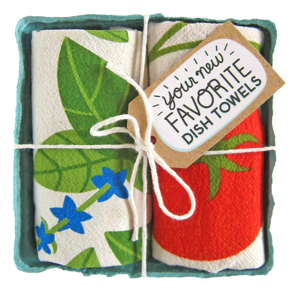TOMATO BASIL - Tea Towel Set of 2