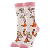 Giddy Up | Women's Western Fun Saying Crew Socks