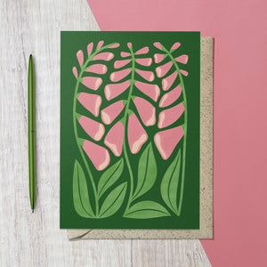 Foxglove | Modern-Retro Floral Reusable Greeting Card