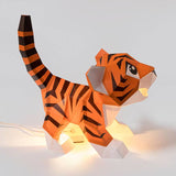 Baby Tiger Dual-Use Origami Model, Animal Lamp