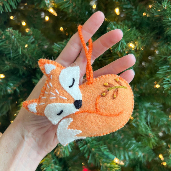 Sleeping Fox Ornament