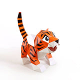 Baby Tiger Dual-Use Origami Model, Animal Lamp