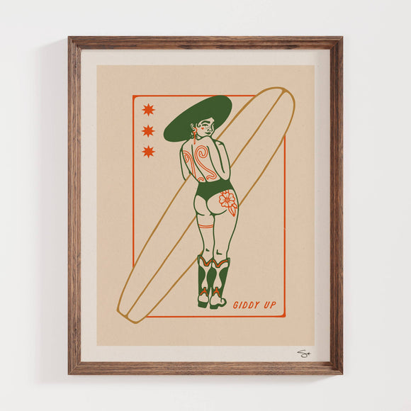Giddy Up | Coastal Cowgirl Art Print