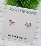 Silver Dragonfly Studs