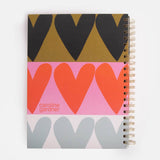 Colourblock Hearts Spiral A4 Notebook