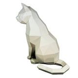 White Cat 3D Origami Model Paper Art