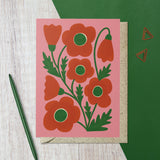 Corn Poppy | Modern-Retro Floral Reusable Greeting Card