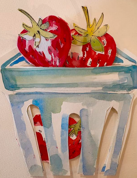 10-11 - Strawberry Watercolor Folding Cards - Saturday (6-8pm)