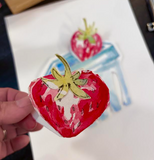10-11 - Strawberry Watercolor Folding Cards - Saturday (6-8pm)