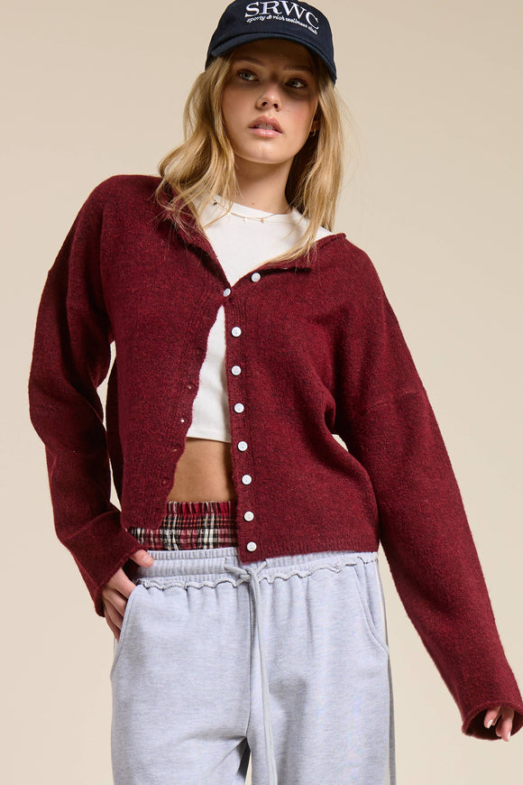 Essential Button Down Cardigan Top