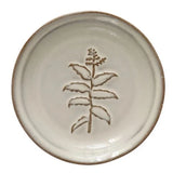Stoneware Dish with Embossed Flower