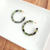 Camy Hoops - Olive Tortoise // Earrings