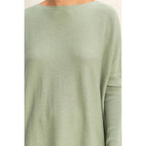 Boat Neck Batwing Sleeve Relaxed Sweater
