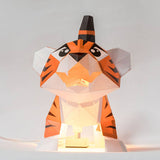 Baby Tiger Dual-Use Origami Model, Animal Lamp