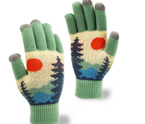 Forest Glow Knit Gloves