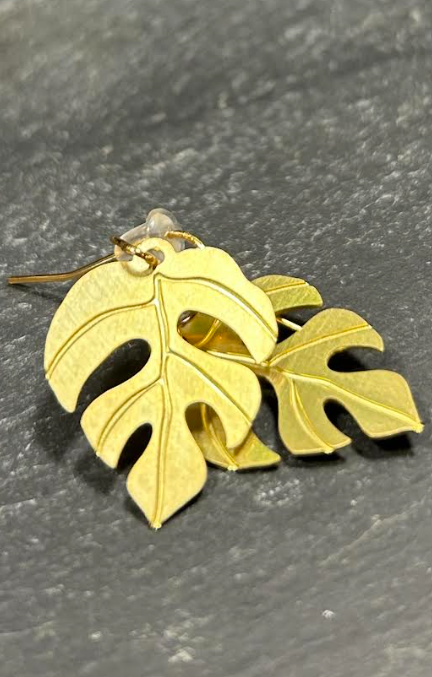 Mini Monstera Leaf Earrings