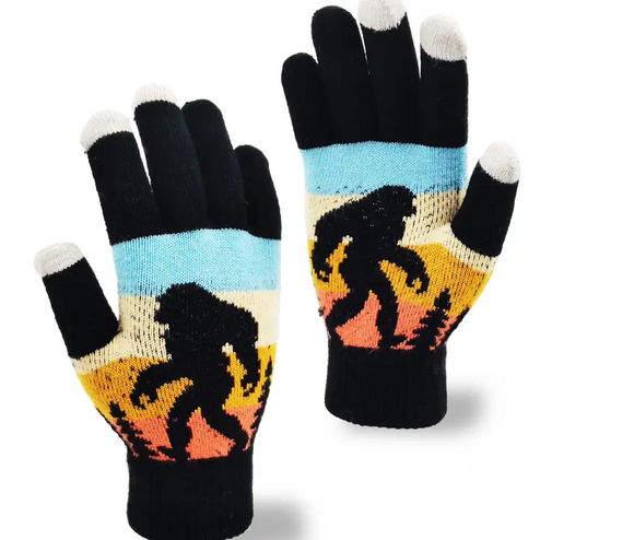 Sasquatch Shadows Knit Gloves