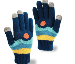 Sunset Crest Knit Gloves