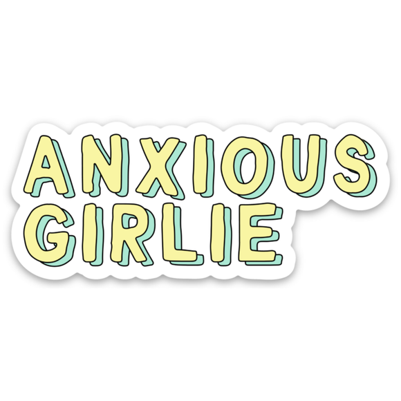 Anxious Girlie Funny Laptop Vinyl Sticker