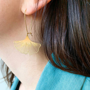 Ginkgo Biloba Leaf Earrings