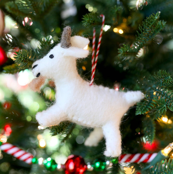 Goat Felt Wool Christmas Ornament