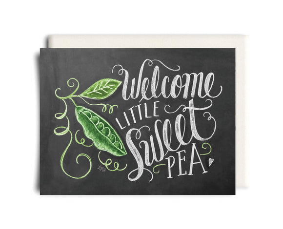 Welcome Little Sweet Pea | Baby Greeting Card