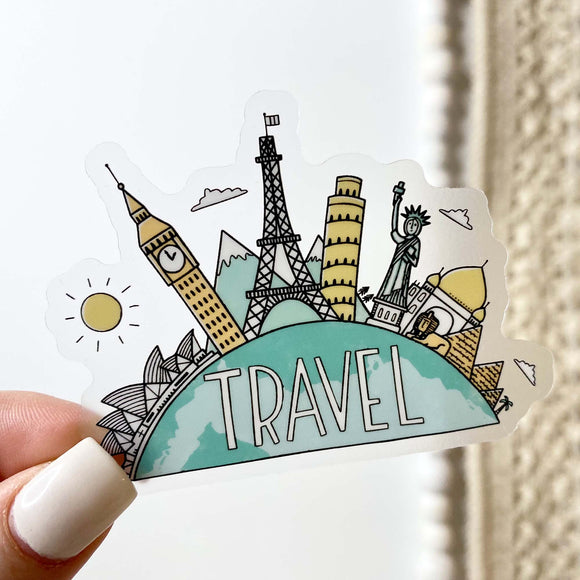 Travel The World Clear Sticker