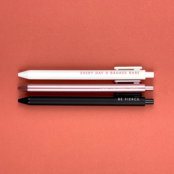 Be Fierce Jotter Gel Pen: Set of 3
