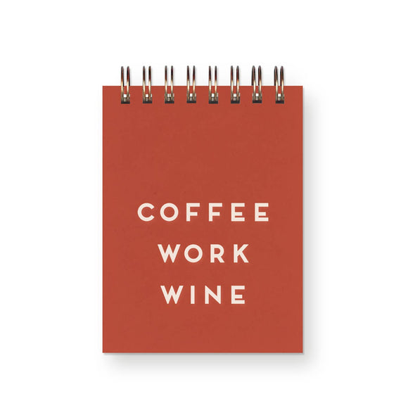 Coffee Work Wine Mini Jotter Notebook