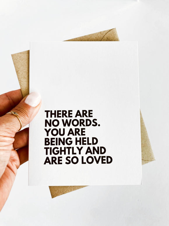There Are No Words Card for Loss Bereavement Card Sympathy