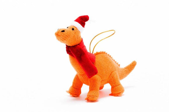 Knitted Diplodocus Dinosaur Ornament