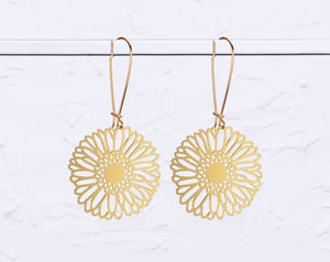 Gerber Daisy Flower Earrings